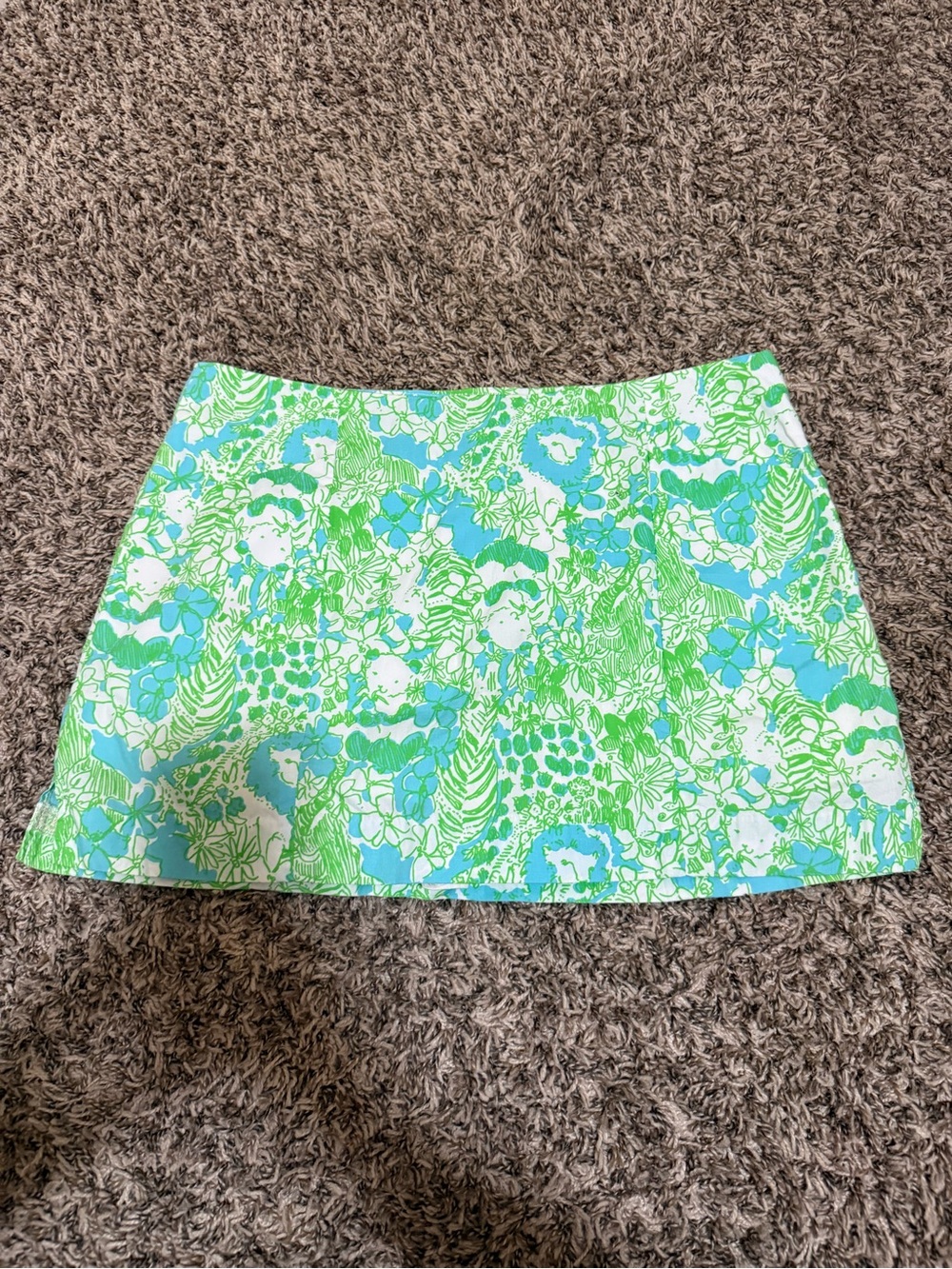 Lilly Pulitzer Green and Blue Floral Mini Skirt